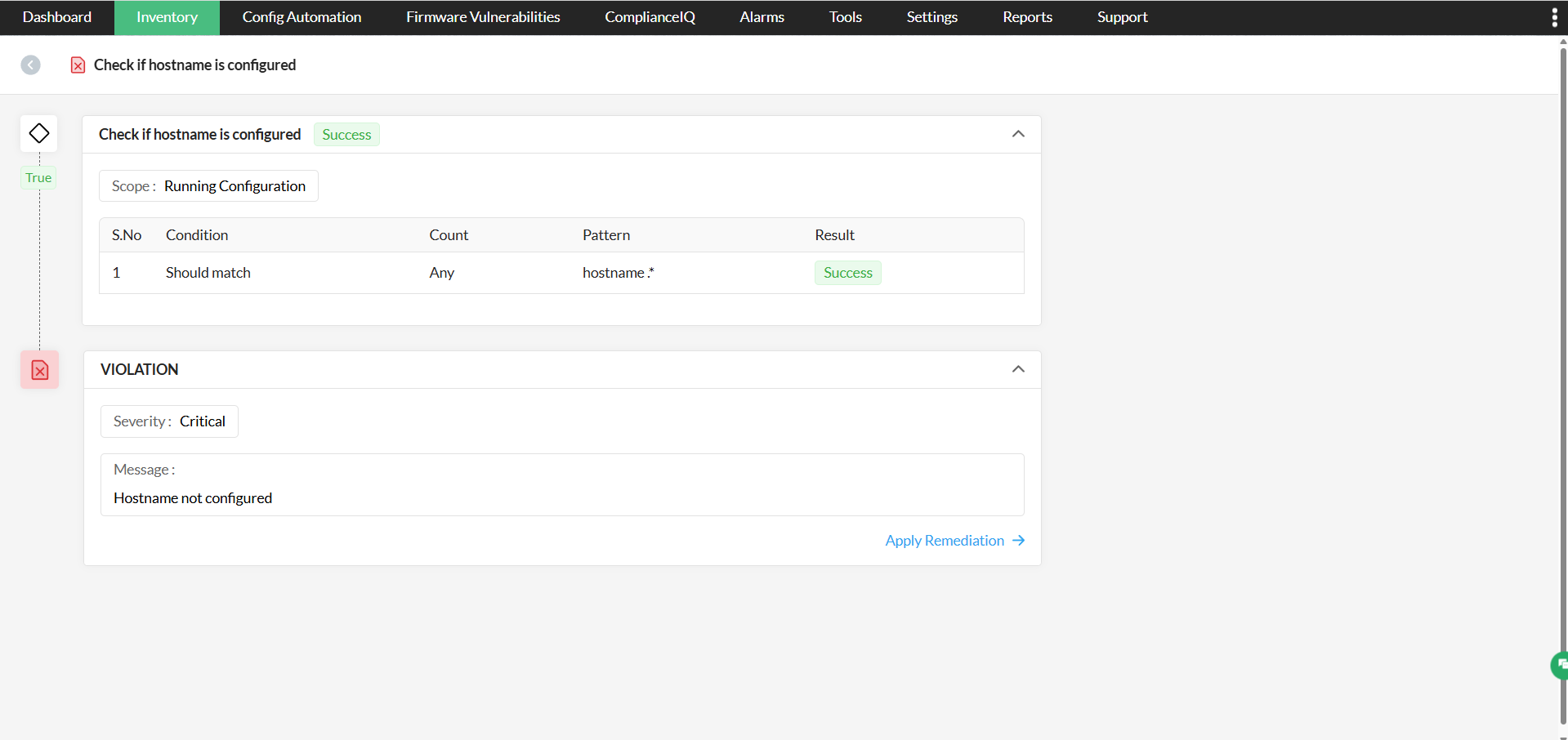 Fixing compliance violations using NCM