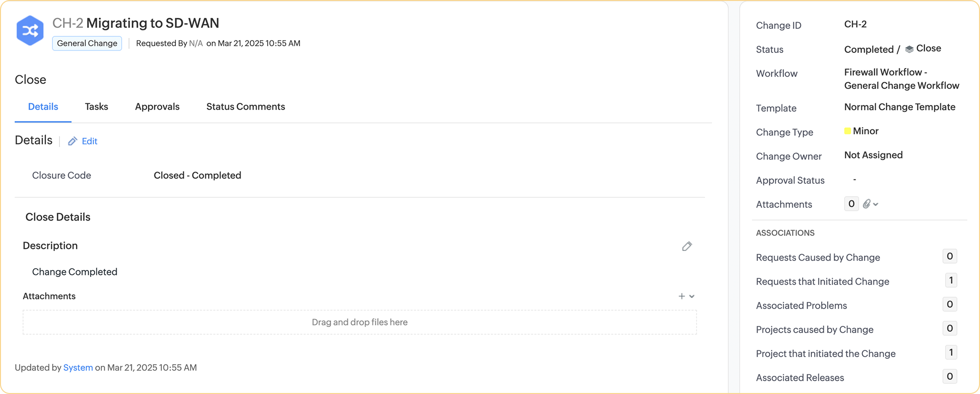 Manual workflow builder Drag-and-drop workflow builder for IT change automation