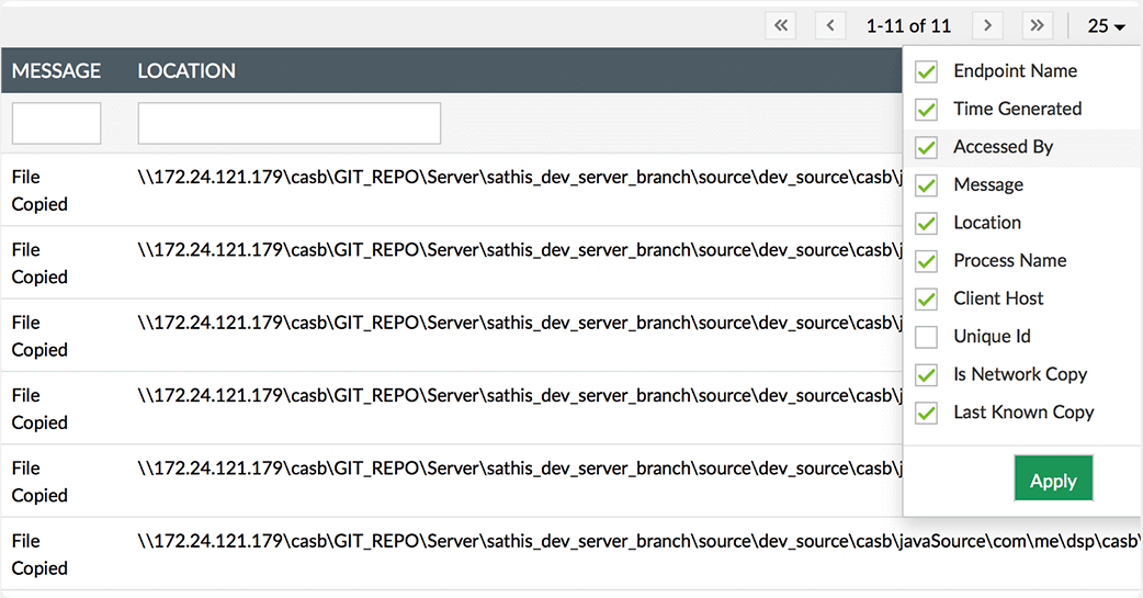 dosya kopyalamayı denetleyin, dosya kopyalama işlemleri ile ilgili olarak uçtan uca görünürlük elde edin