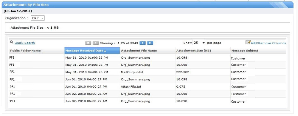 Dosya Boyutuna Göre Ekler Report