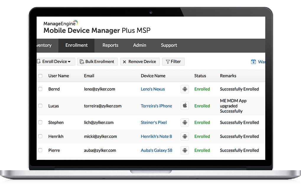 Mobile Device Manager Plus MSP ManageEngine Mobile Device Manager