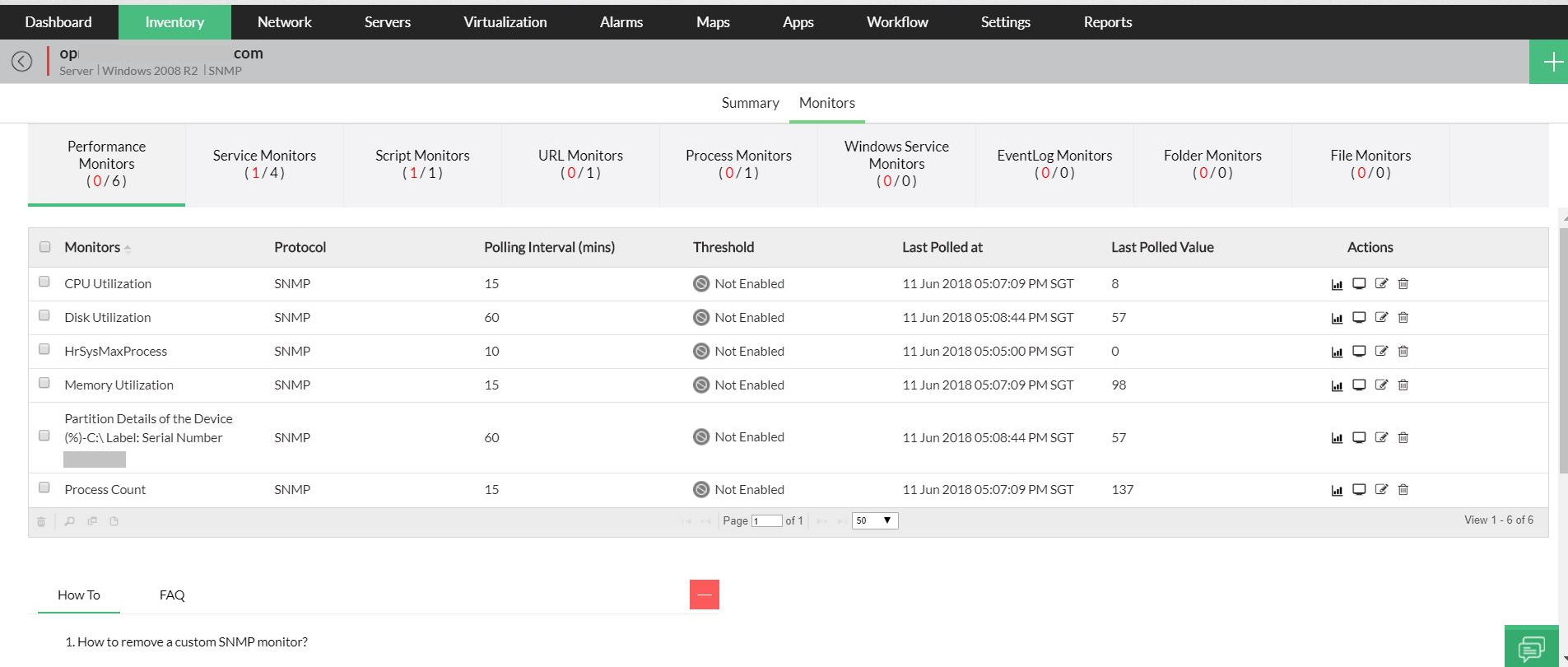 Memory Utilization Monitor - ManageEngine OpManager