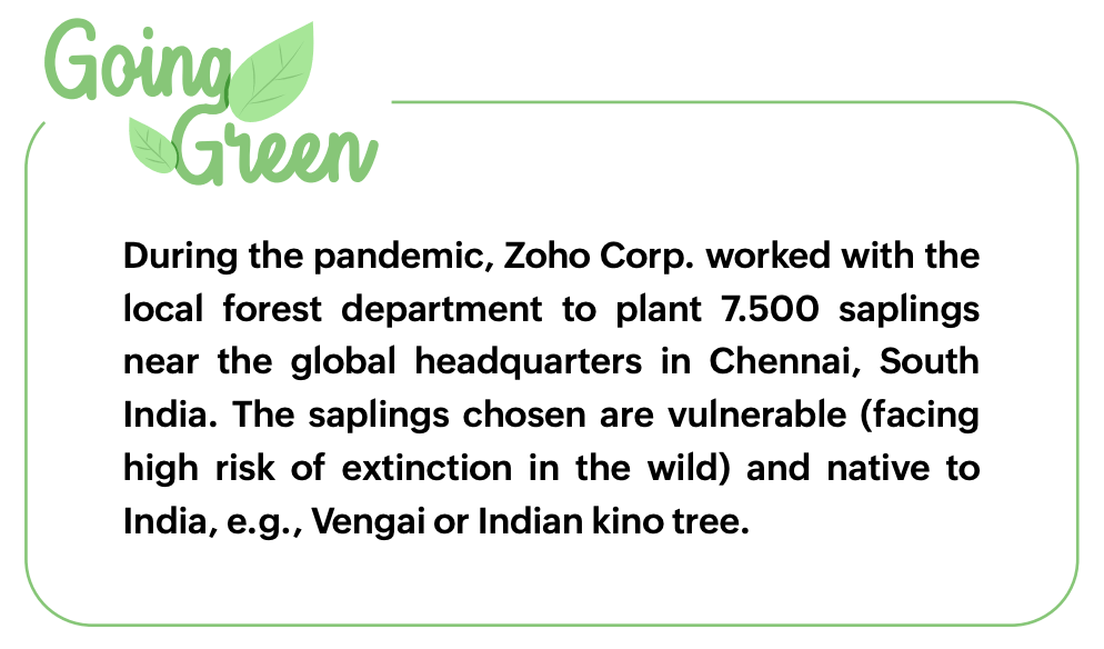 Zoho's go green intiative
