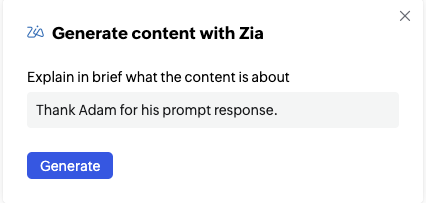 Zoho Zia virtual assistant