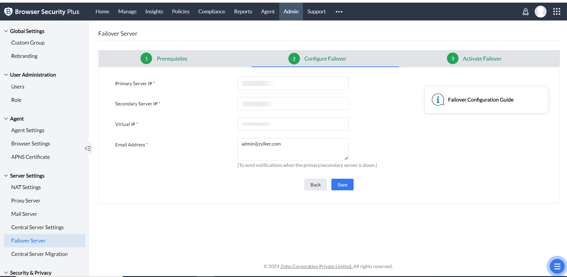 Configure Failover Server