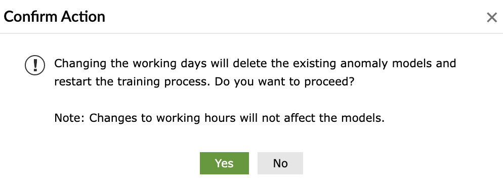 Limitation with working days configurations