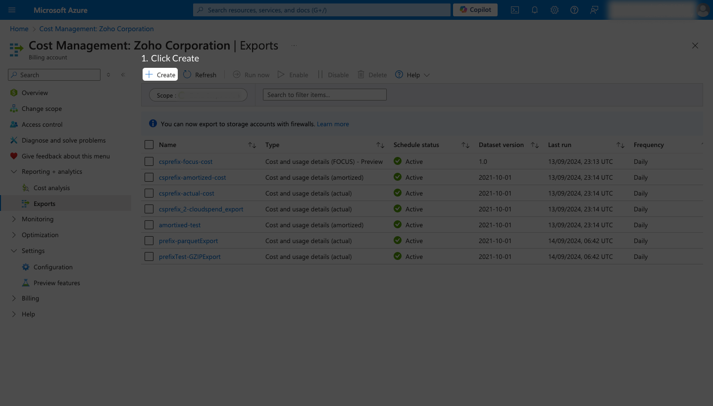 create-export Creating Exports