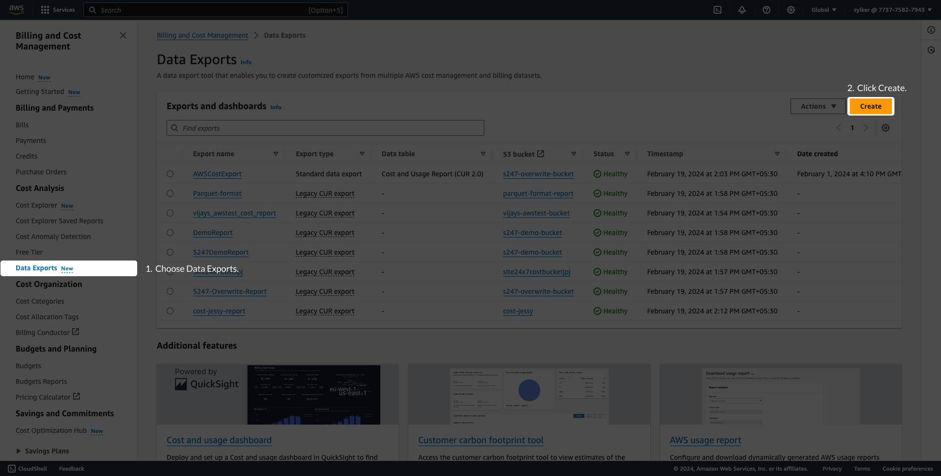create create data export