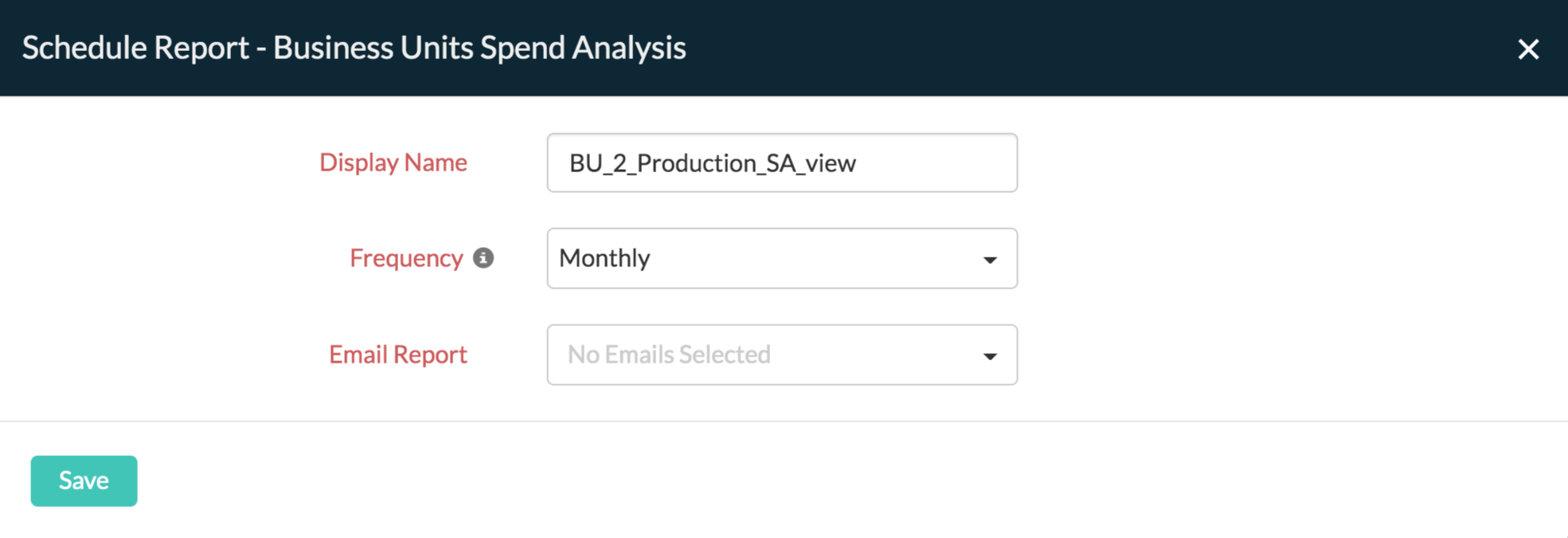sa-reports-fig8 Schedule reports for BU Spend Analysis
