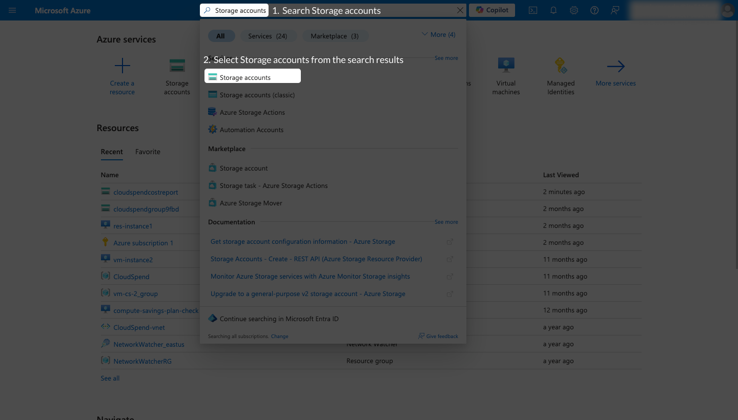 search-storage-accounts Storage Accounts