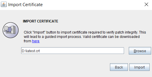 Import certificate