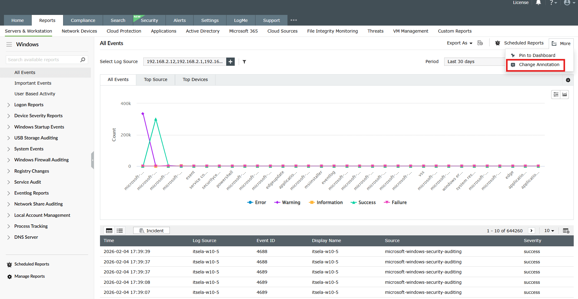 Report export and customization