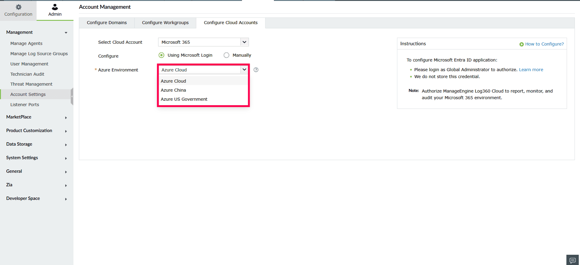 Configuring and managing