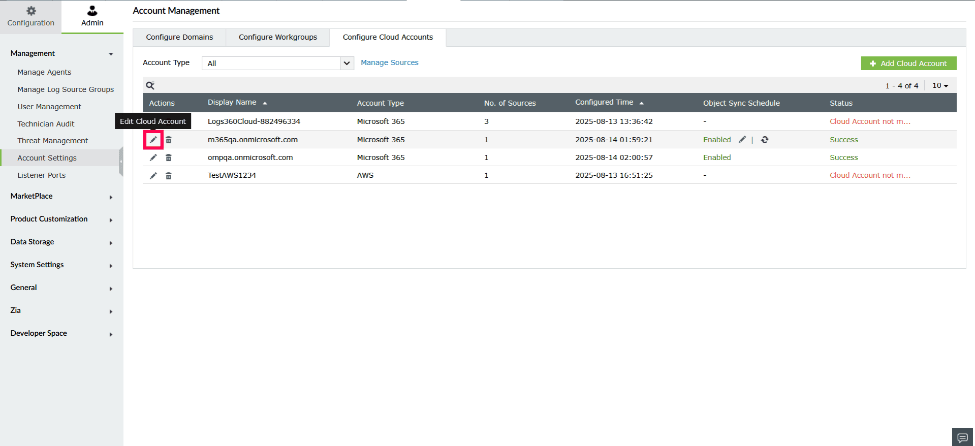 Configuring and managing