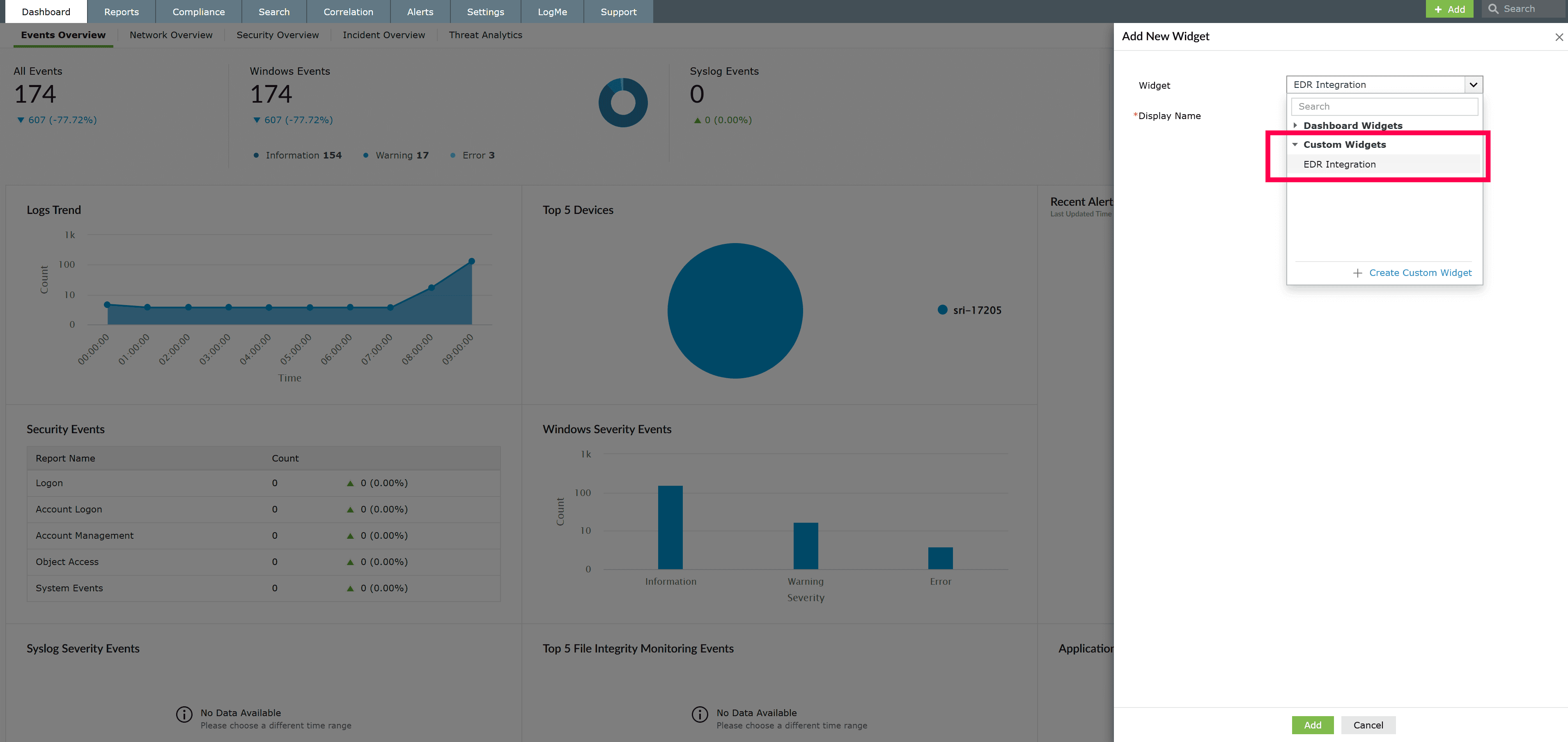 Dashboard Widget