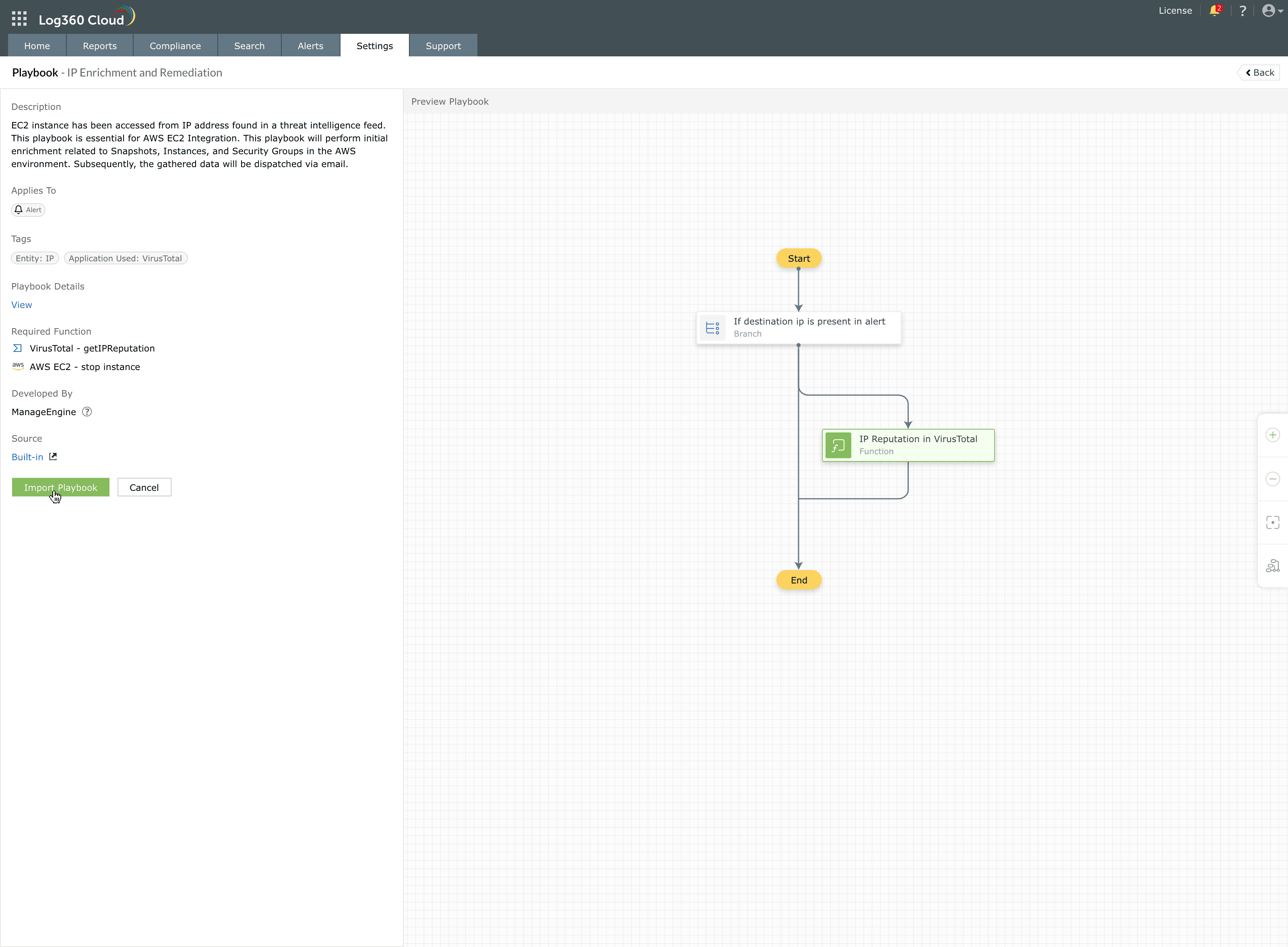 Installing a playbook from library