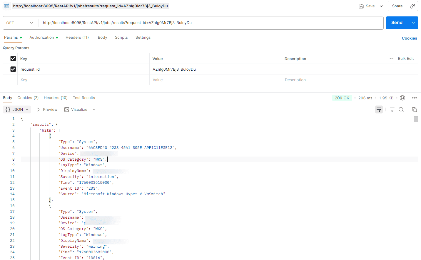 Results API
