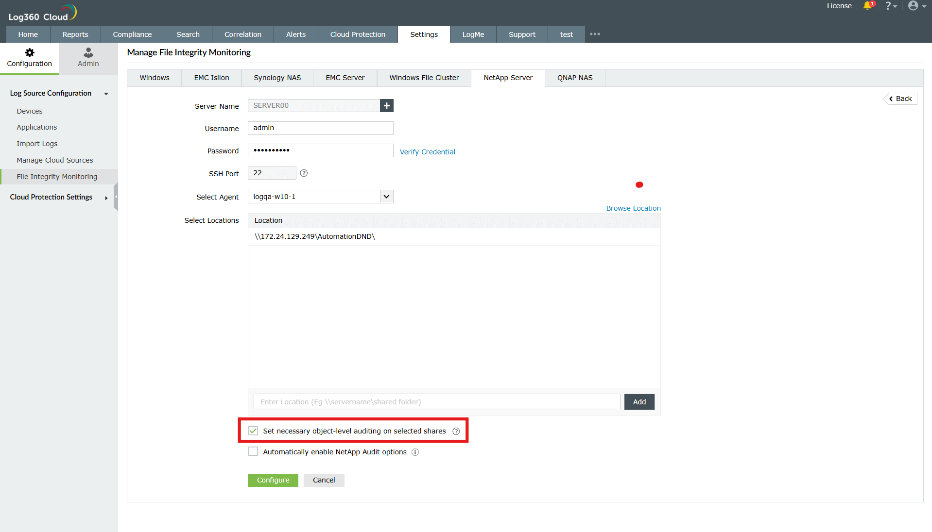 NetApp server auditing