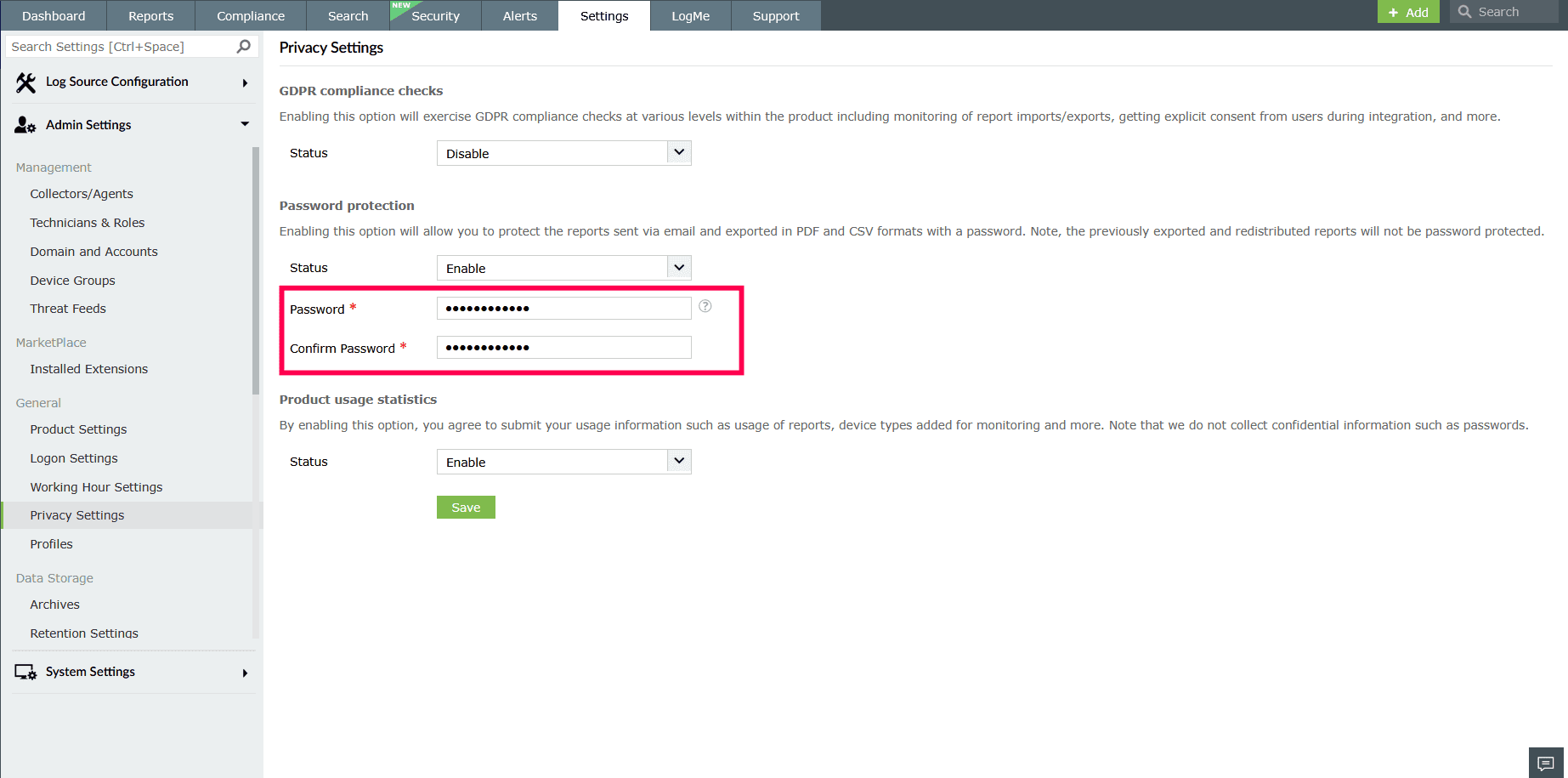 Privacy Settings