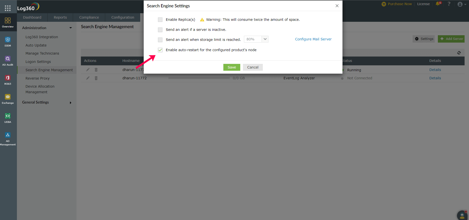 Search engine Settings