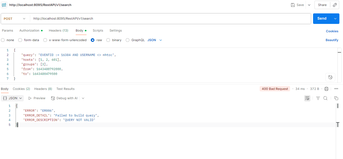 Synchronous Search API