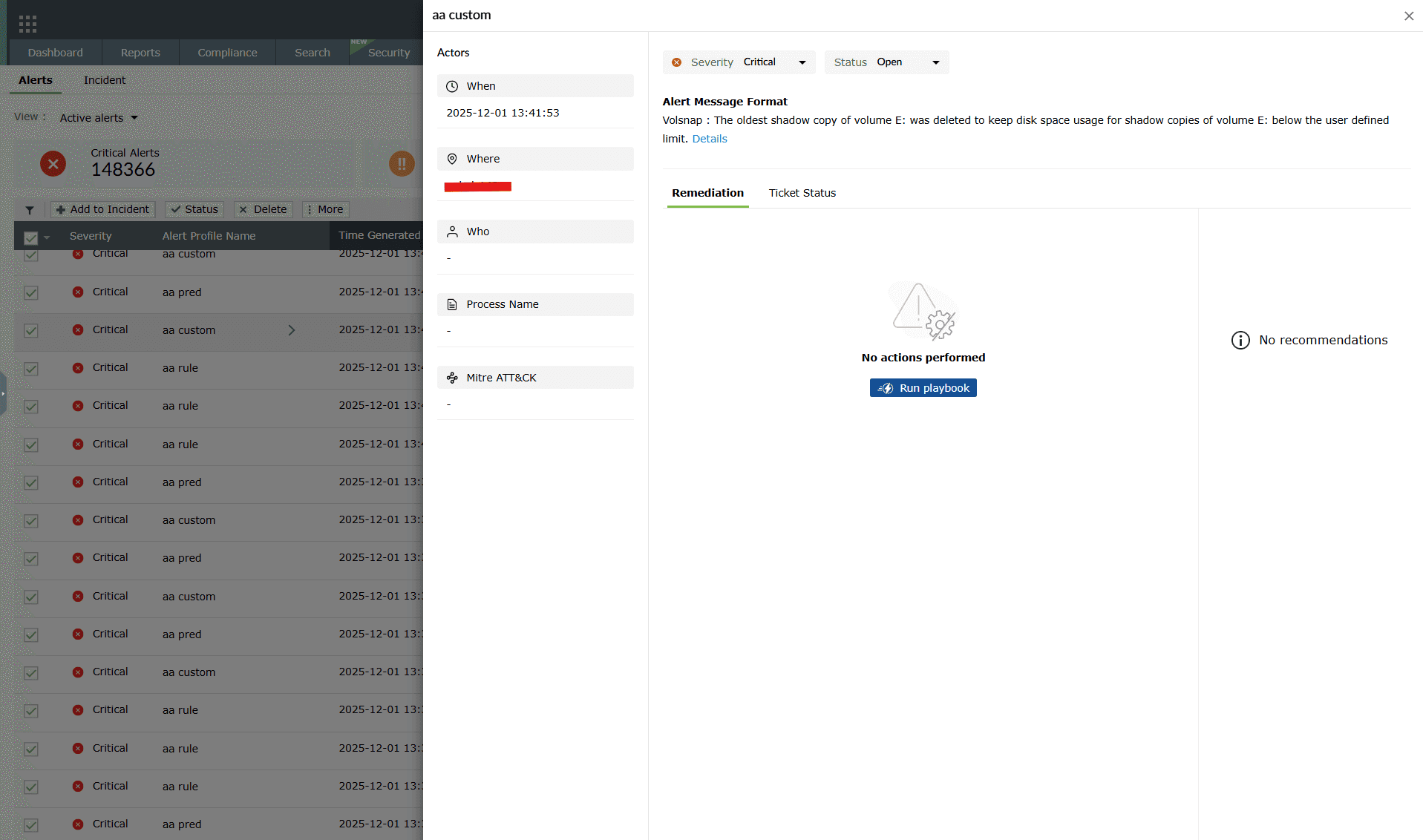 View Log Alerts