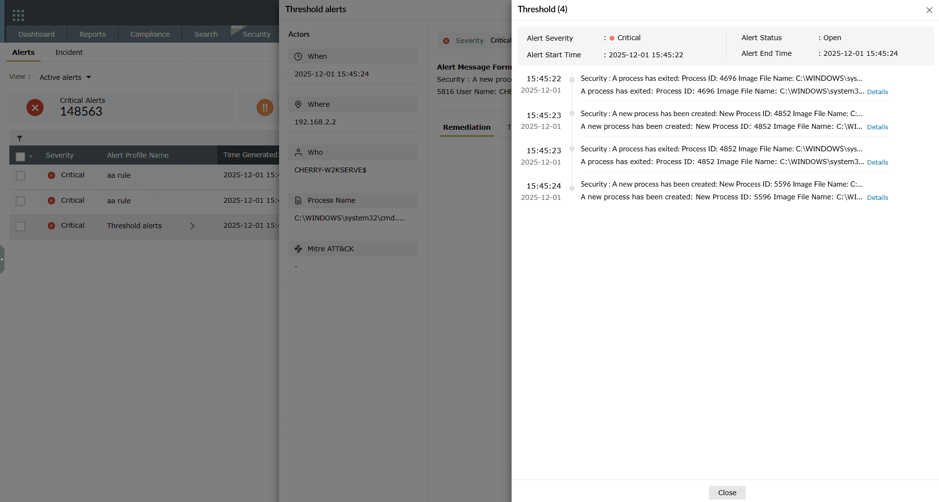 View Log Alerts