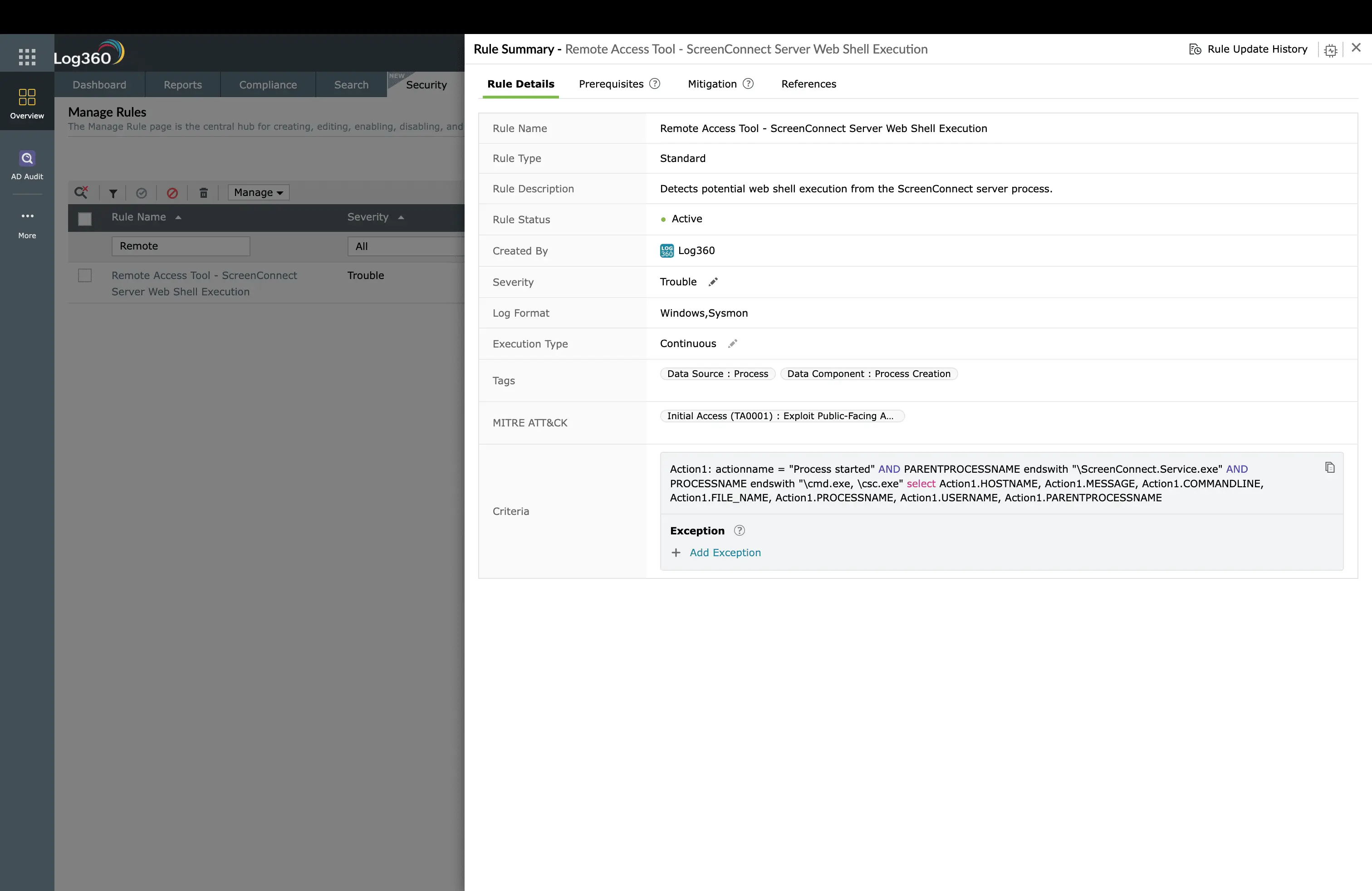 Detecting web shell execution and post-exploitation commands