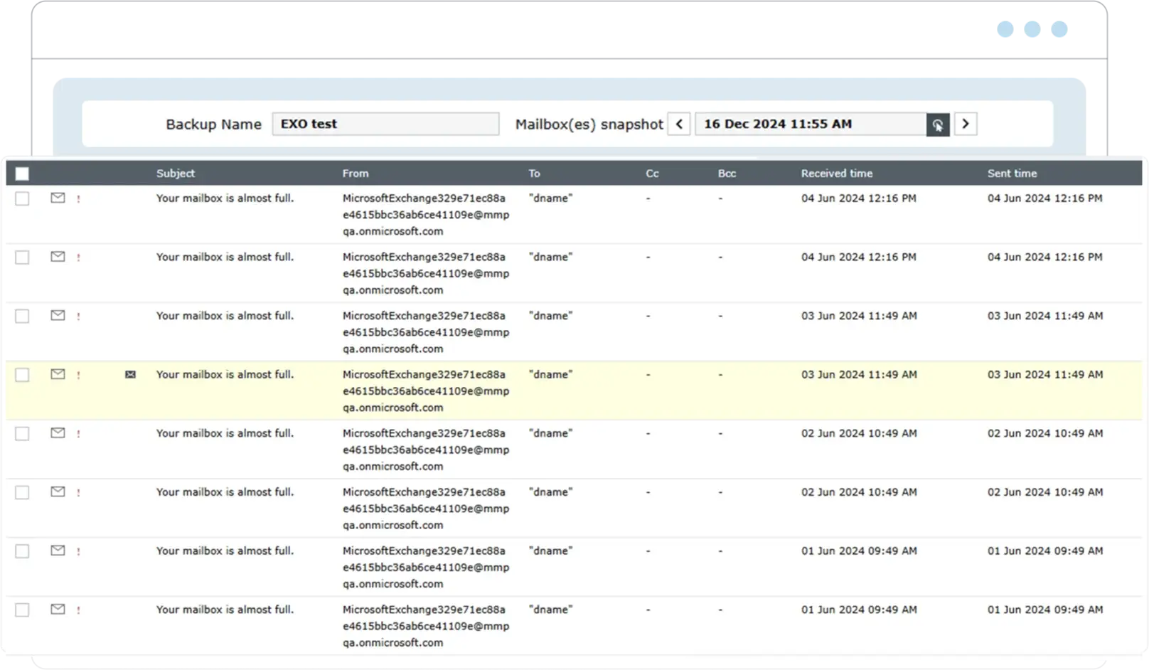 The Exchange Online backup and restore options in M365 Manager Plus with the ability to restore communications on a granular scale.