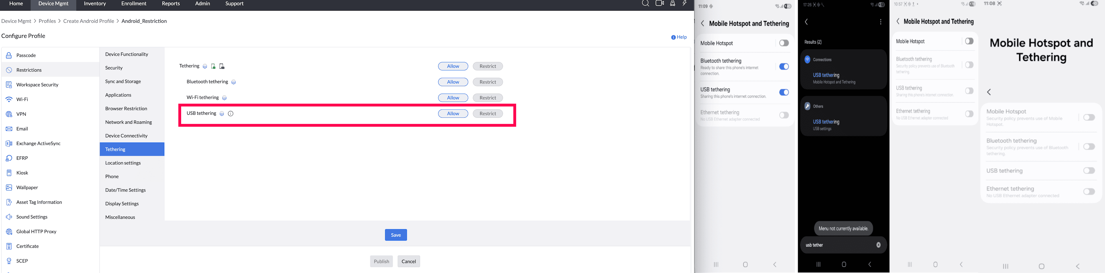 USB Tethering