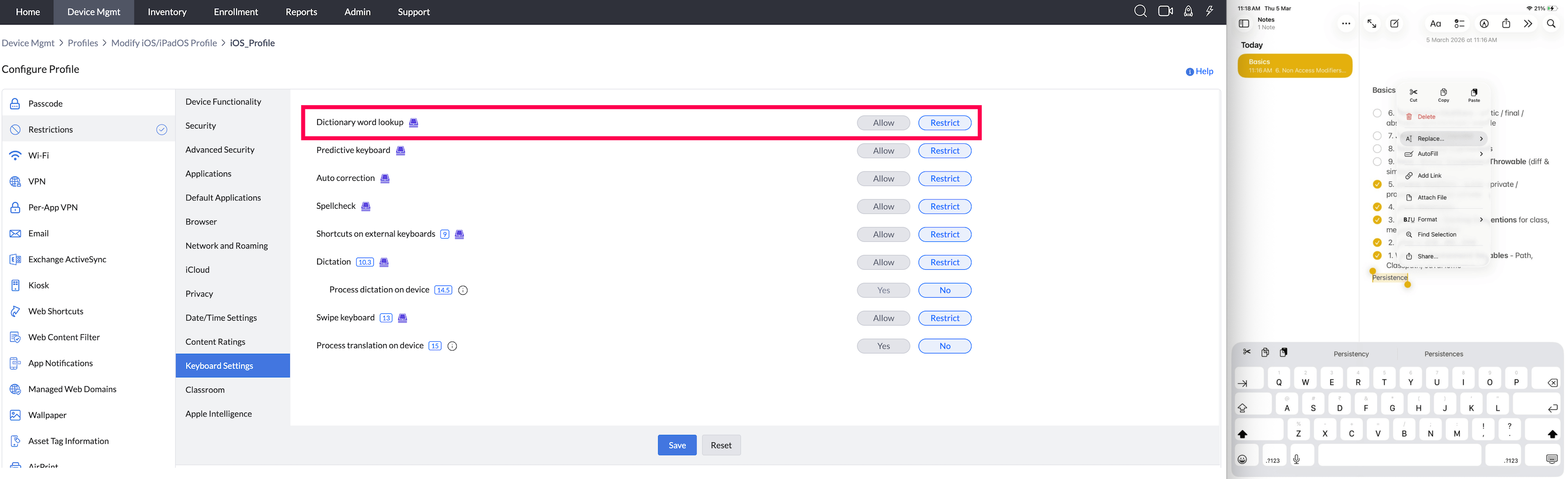 Dictionary word lookup