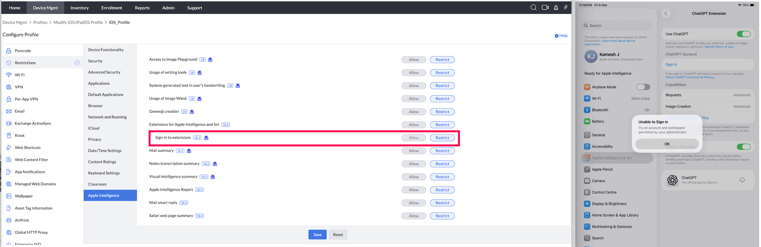 Allowed workspace ID