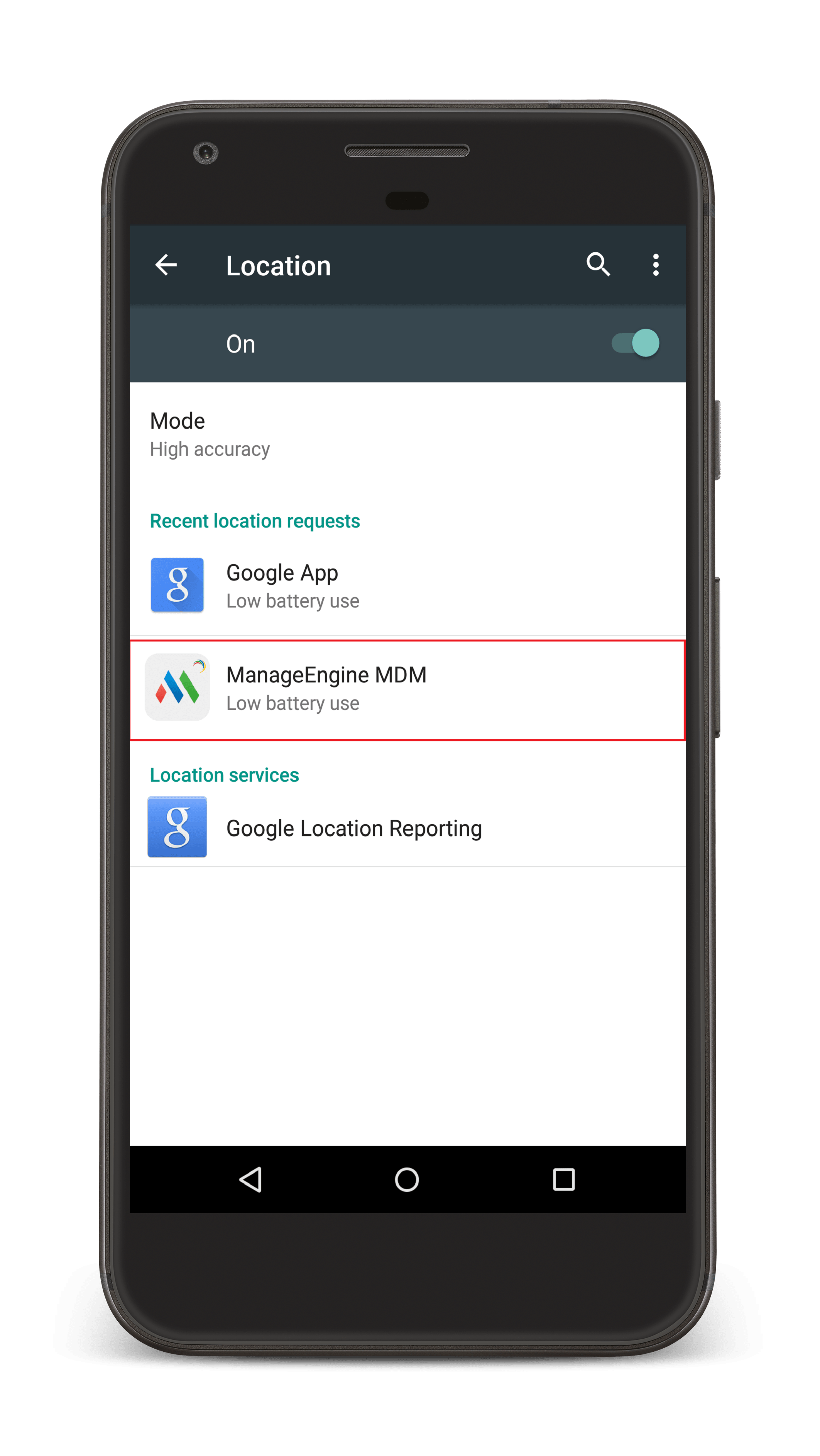 Grant Permission to ME MDM app for Android Geotracking