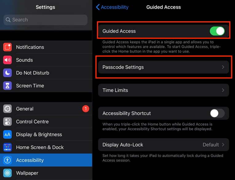 Enabling Guided Access for iPad Kiosk Mode