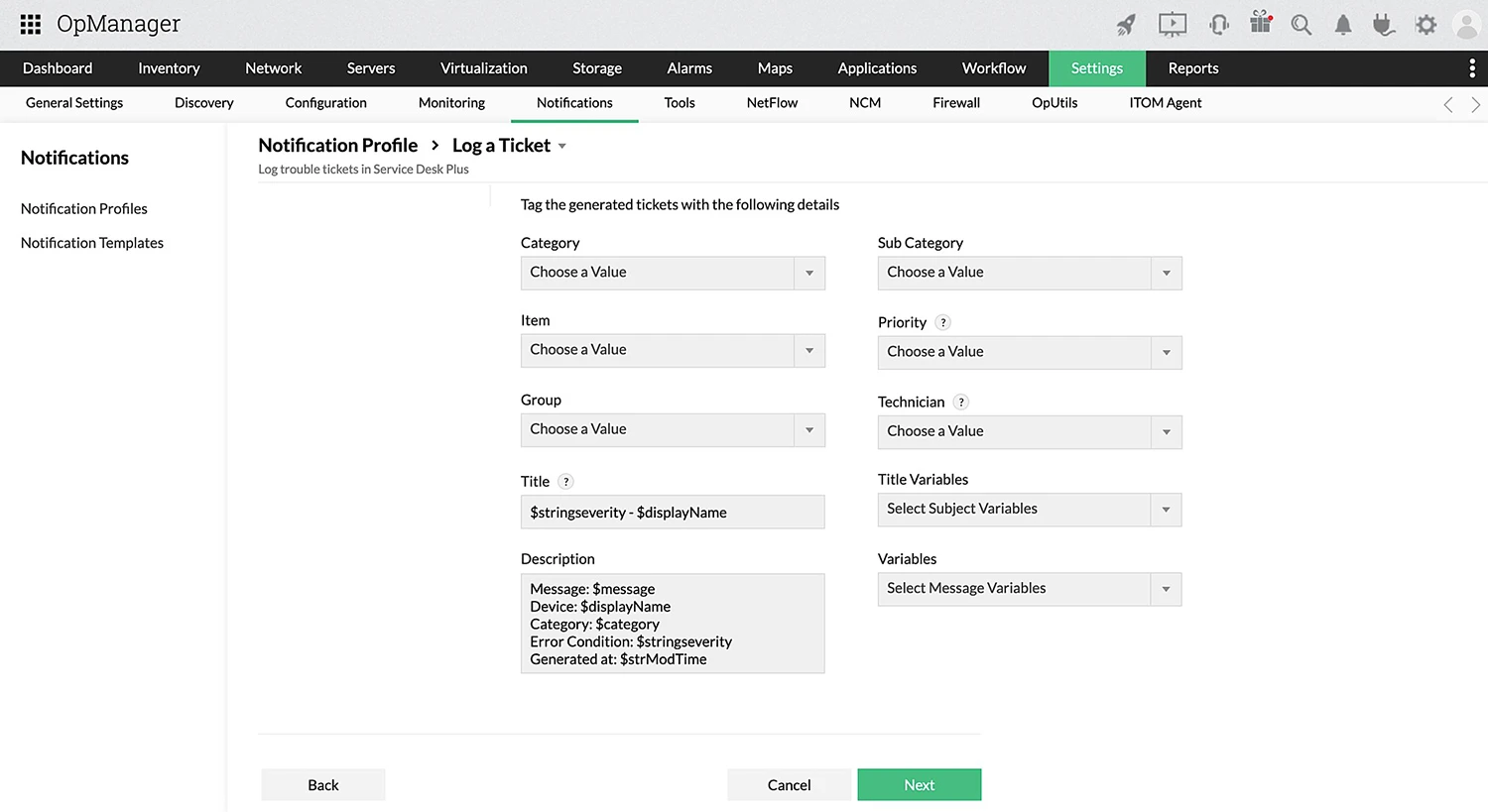 ITSM ticketing integration