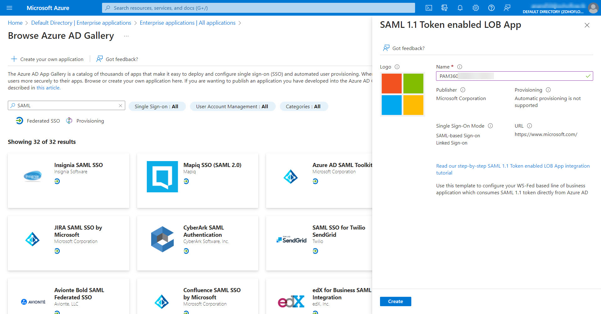 Configuring SAML Single SignOn (SSO) for Azure AD Users