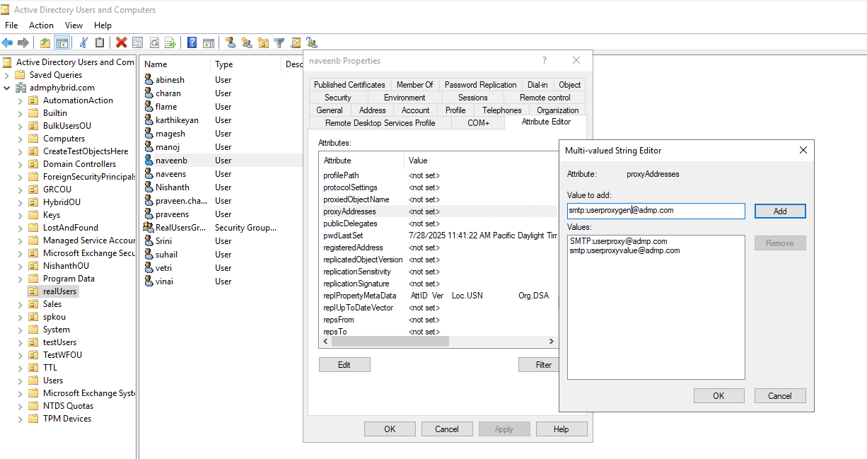 Adding an email alias in Active Directory using ADUC