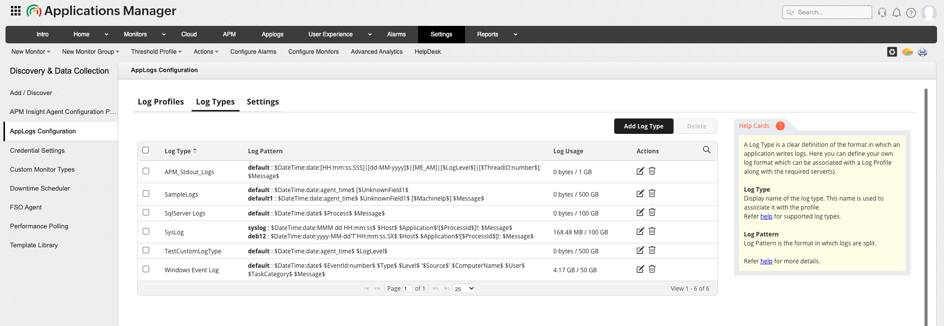 Application log Monitoring - ManageEngine Applications Manager