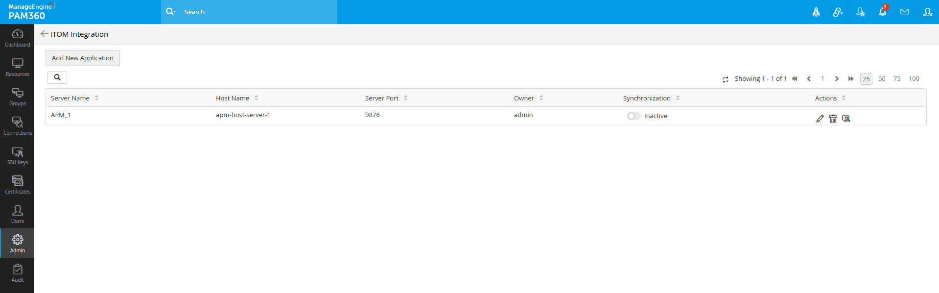 PAM Integration - ManageEngine Applications Manager