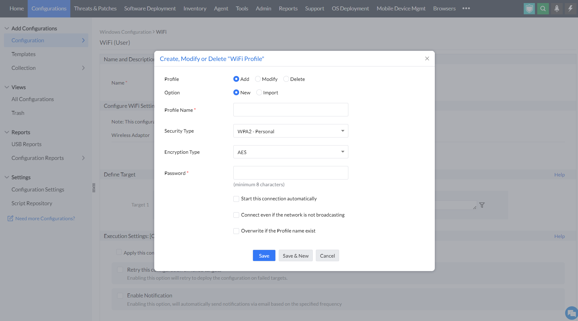 adding wifi in endpoint central