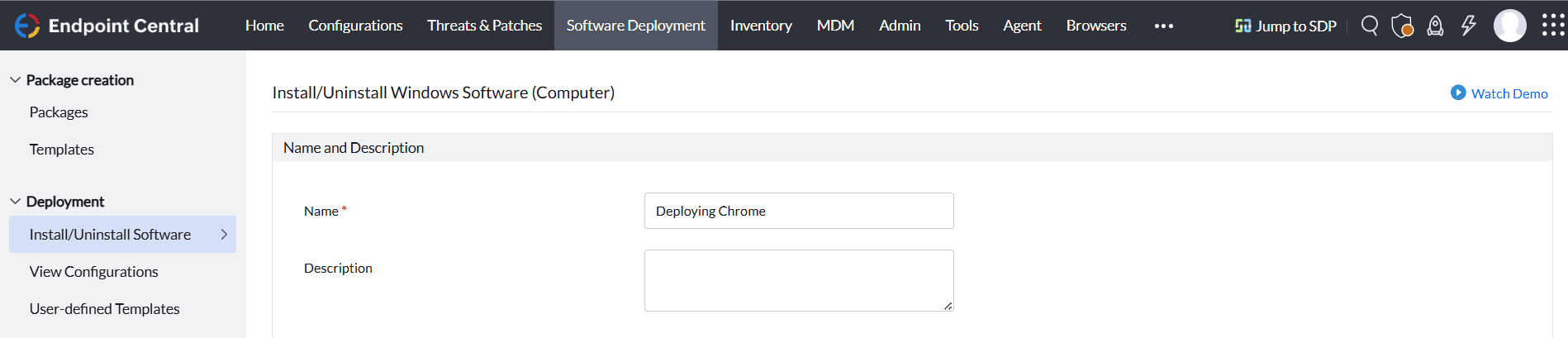Name of the configuration