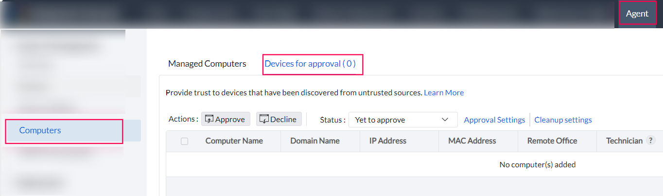 Devices for Approval under Computers