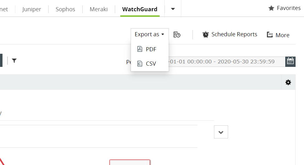 WatchGuard reports dashboard