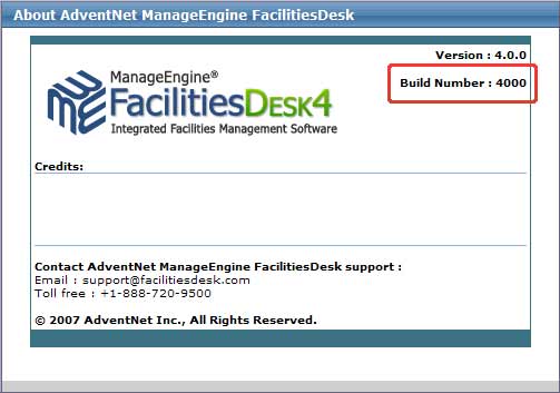 Locate ServiceDesk Plus Build Number