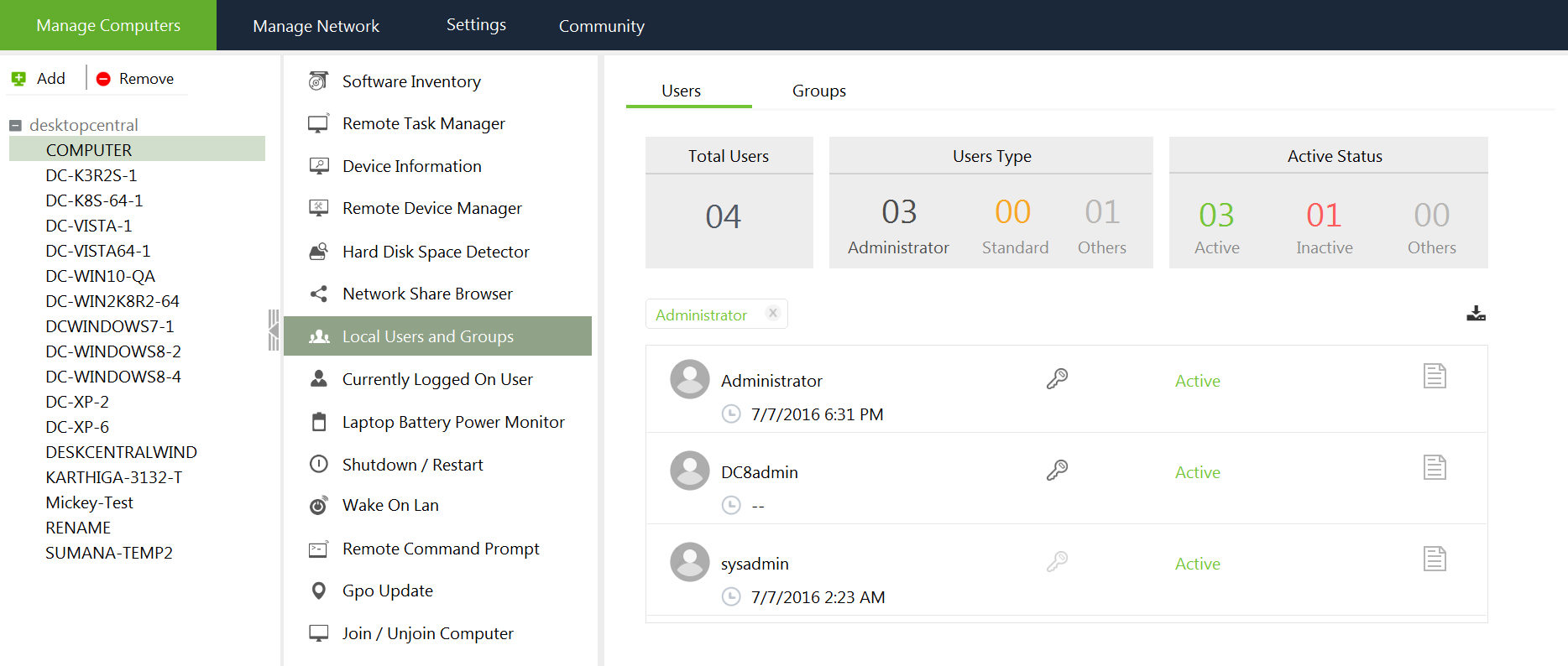 Free Local User and Group List Tool Local User Local Group Domain