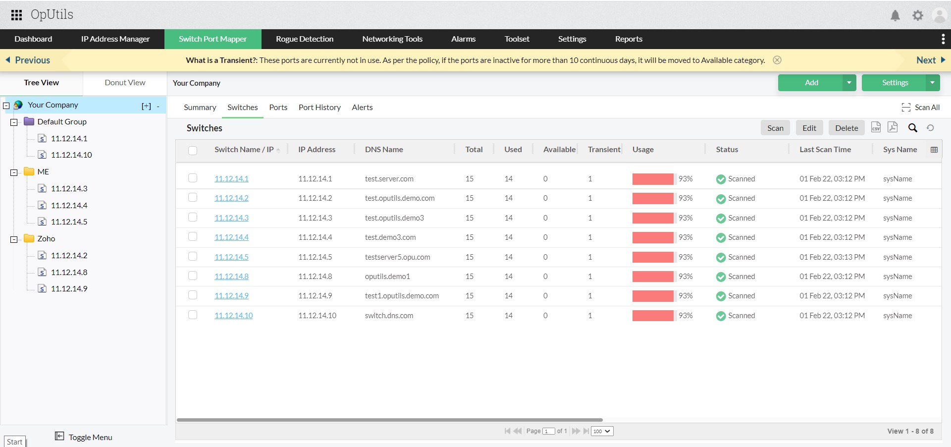 Layer 3 switch monitoring - ManageEngine OpUtils