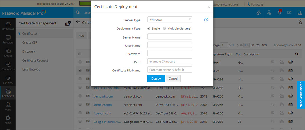 SSH key & SSL certificate management integration
