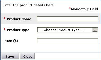 Add New Product pop-up