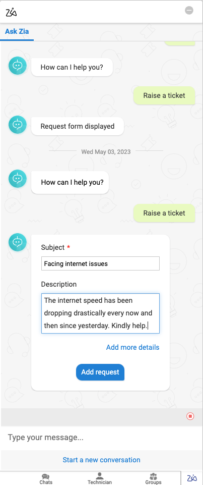 Service desk chatbot