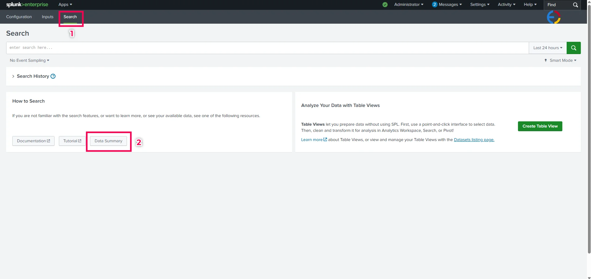 Splunk Search Tab Splunk Search tab in the ManageEngine Endpoint Central Add-On app